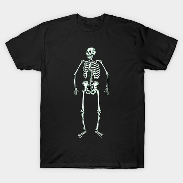 Retro Halloween Decor Skeleton T-Shirt by TonyLey